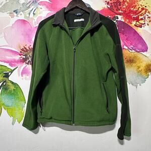 Mountain Equipment Fleece Jacket Mens Med Green Full Zip Polartec Stretch Trek